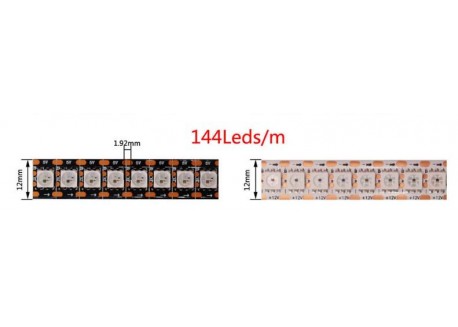 Tira LED RGB WS2812 5V IP67 (144 leds/metro - 1 metro)