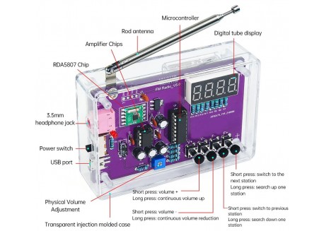 Kit radio FM digital RDA5807S DIY (aprende a soldar)
