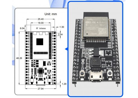 ESP32D DevKit CP2102 (USB-C) 38p / 25.5mm
