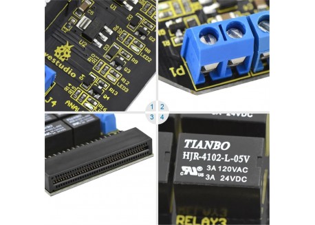 Keyestudio Shield con 4 relés para micro:bit