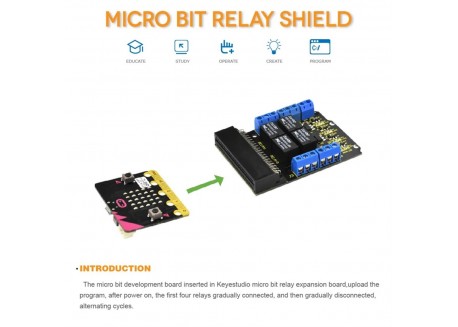 Keyestudio Shield con 4 relés para micro:bit