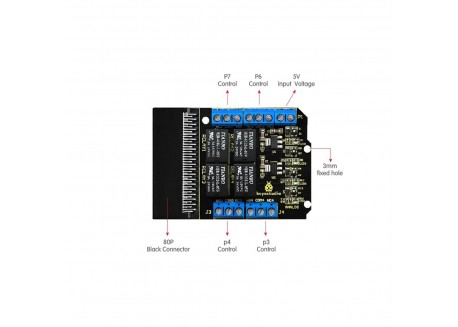 Keyestudio Shield con 4 relés para micro:bit