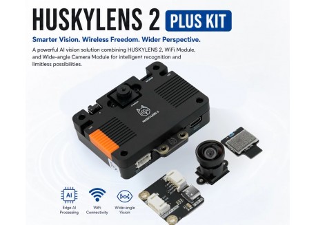 HUSKYLENS 2 PLUS: Kit cámara visión artificial y accesorios