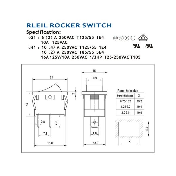 Interruptor Cuadrado Switch Pequeño