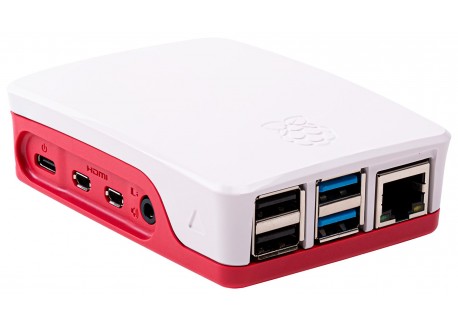 Caja Oficial Raspberry Pi 4 Modelo B, Roja/Blanca