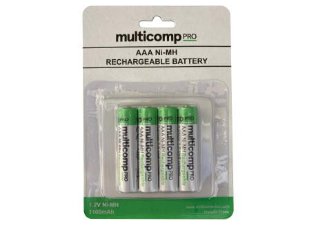 Pack 4 baterías recargables AAA 1.2 V (Ni-MH)