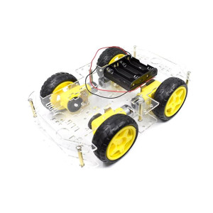 Chasis robot 4WD con motores y portapilas