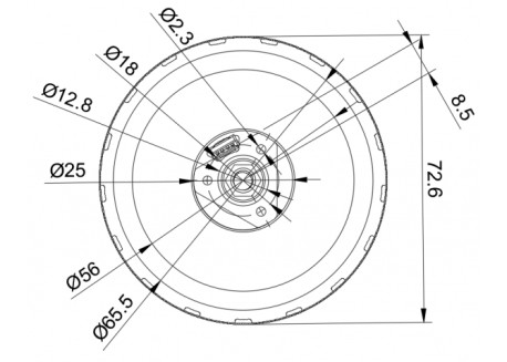 Motor Direct Drive con rueda y encoder (210 RPM)