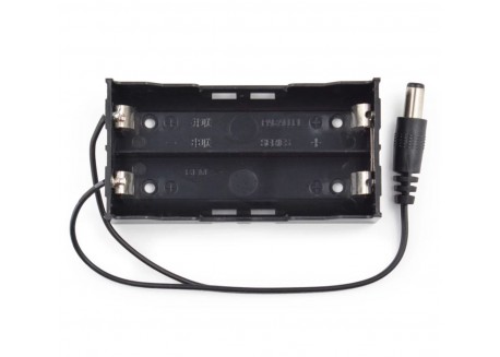 Base para baterías 2x18650 con conector jack