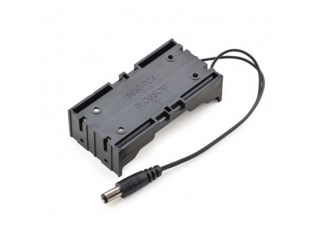 Base para baterías 2x18650 con conector jack